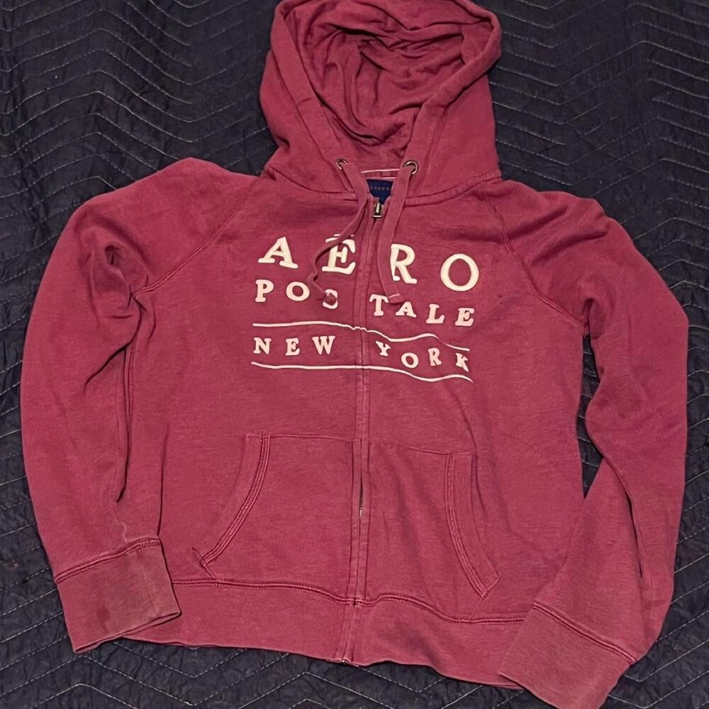 Aeropostale Women's Burgundy and Red Hoodie